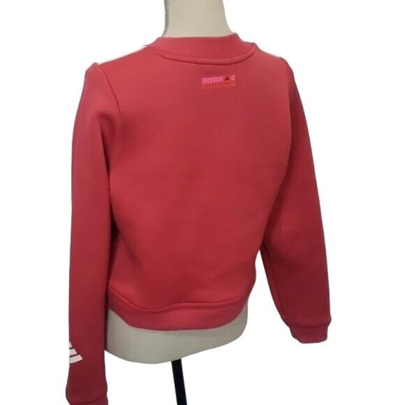 Adidas Stellasport Spacer Red Color Block Cropped Crewneck Sweatshirt - Picture 5 of 9